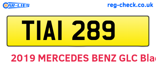 TIA1289 are the vehicle registration plates.