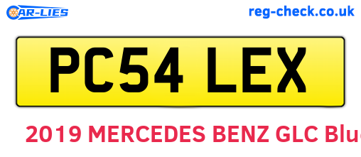 PC54LEX are the vehicle registration plates.