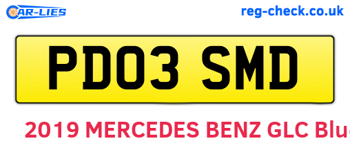 PD03SMD are the vehicle registration plates.
