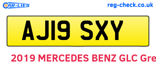 AJ19SXY are the vehicle registration plates.