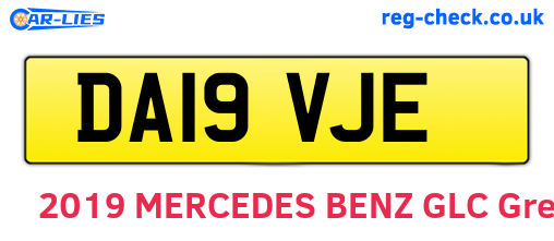 DA19VJE are the vehicle registration plates.