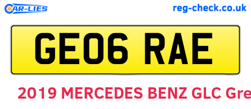 GE06RAE are the vehicle registration plates.