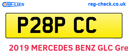 P28PCC are the vehicle registration plates.