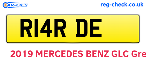 R14RDE are the vehicle registration plates.