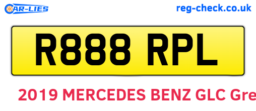 R888RPL are the vehicle registration plates.