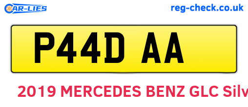 P44DAA are the vehicle registration plates.