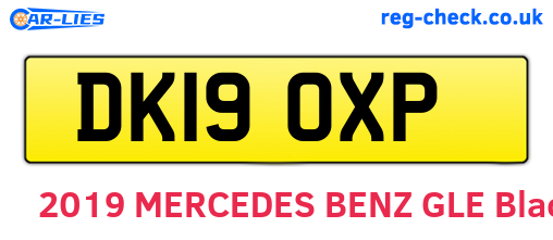 DK19OXP are the vehicle registration plates.