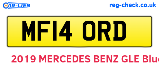 MF14ORD are the vehicle registration plates.