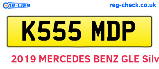 K555MDP are the vehicle registration plates.