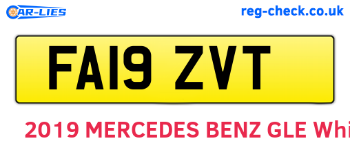 FA19ZVT are the vehicle registration plates.