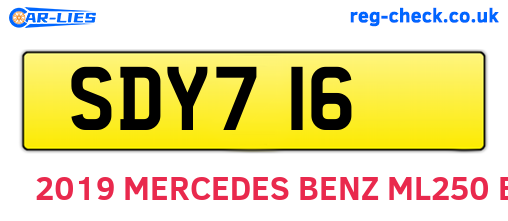 SDY716 are the vehicle registration plates.