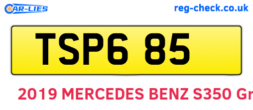 TSP685 are the vehicle registration plates.