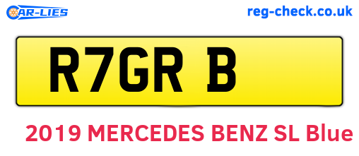 R7GRB are the vehicle registration plates.