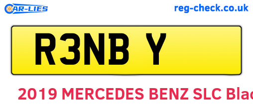 R3NBY are the vehicle registration plates.