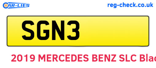 SGN3 are the vehicle registration plates.