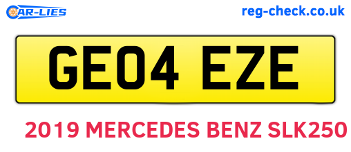 GE04EZE are the vehicle registration plates.