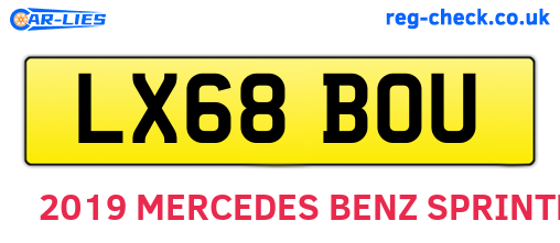LX68BOU are the vehicle registration plates.