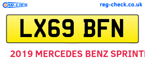 LX69BFN are the vehicle registration plates.