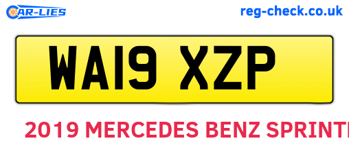 WA19XZP are the vehicle registration plates.
