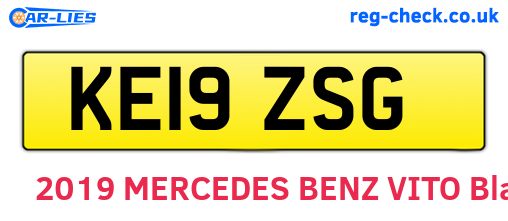 KE19ZSG are the vehicle registration plates.