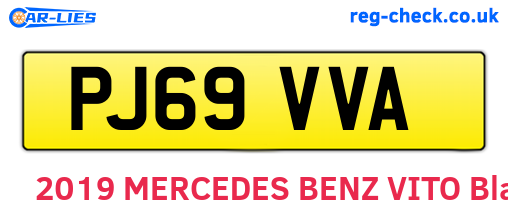 PJ69VVA are the vehicle registration plates.