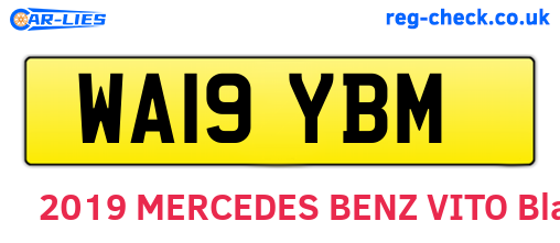 WA19YBM are the vehicle registration plates.