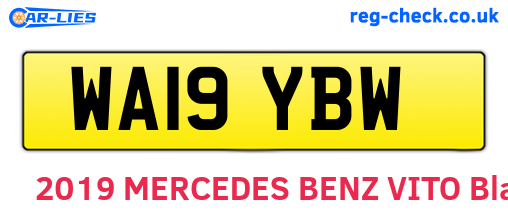 WA19YBW are the vehicle registration plates.