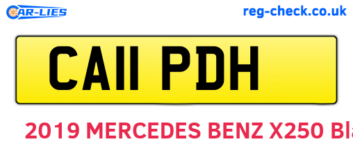 CA11PDH are the vehicle registration plates.