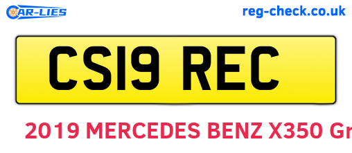 CS19REC are the vehicle registration plates.