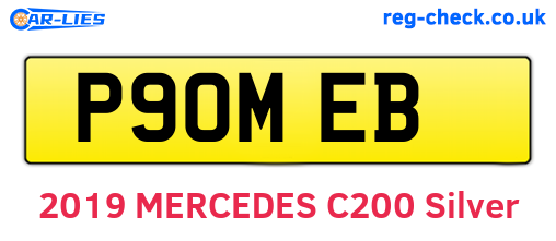 P90MEB are the vehicle registration plates.