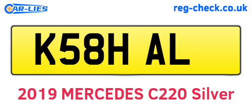 K58HAL are the vehicle registration plates.