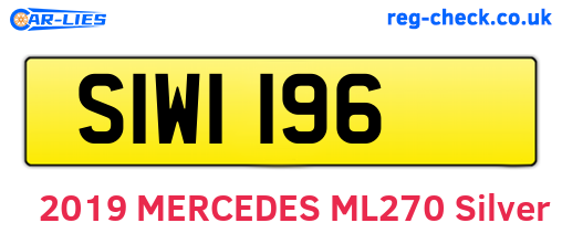 SIW1196 are the vehicle registration plates.