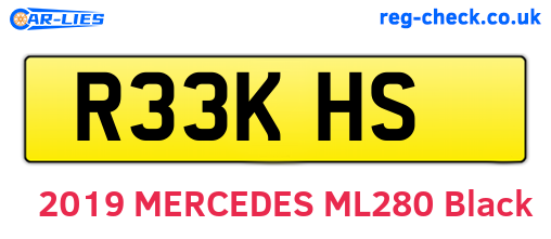R33KHS are the vehicle registration plates.