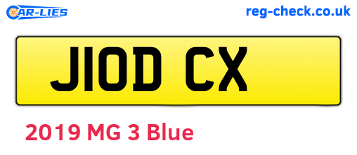 J10DCX are the vehicle registration plates.