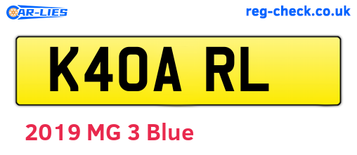 K40ARL are the vehicle registration plates.