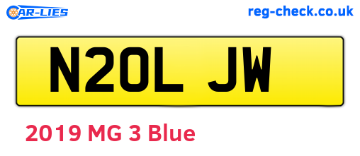 N20LJW are the vehicle registration plates.