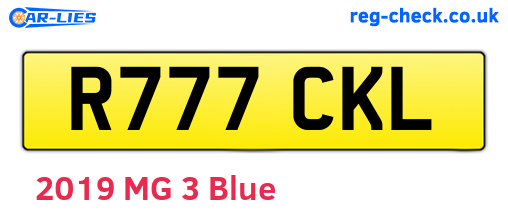 R777CKL are the vehicle registration plates.