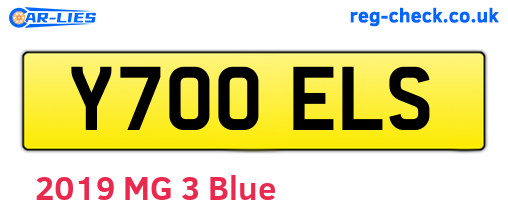 Y700ELS are the vehicle registration plates.