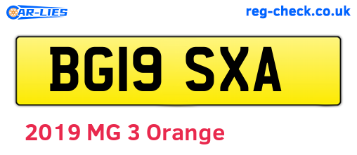 BG19SXA are the vehicle registration plates.