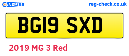 BG19SXD are the vehicle registration plates.