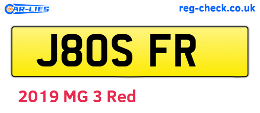J80SFR are the vehicle registration plates.