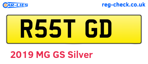 R55TGD are the vehicle registration plates.