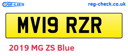 MV19RZR are the vehicle registration plates.