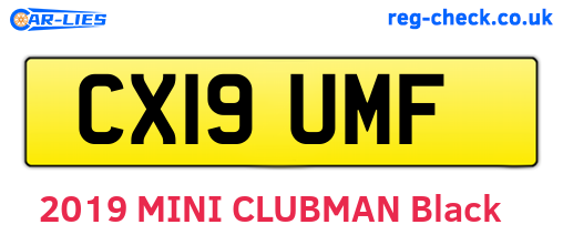 CX19UMF are the vehicle registration plates.