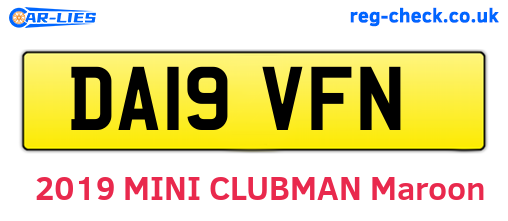 DA19VFN are the vehicle registration plates.