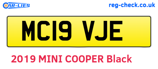 MC19VJE are the vehicle registration plates.