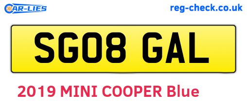 SG08GAL are the vehicle registration plates.