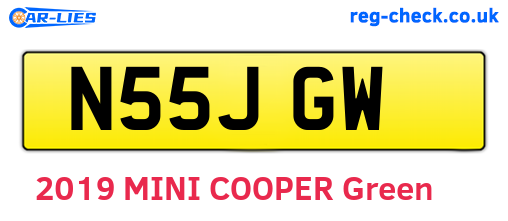 N55JGW are the vehicle registration plates.