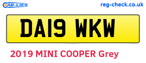 DA19WKW are the vehicle registration plates.