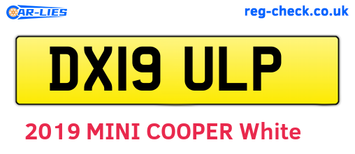 DX19ULP are the vehicle registration plates.